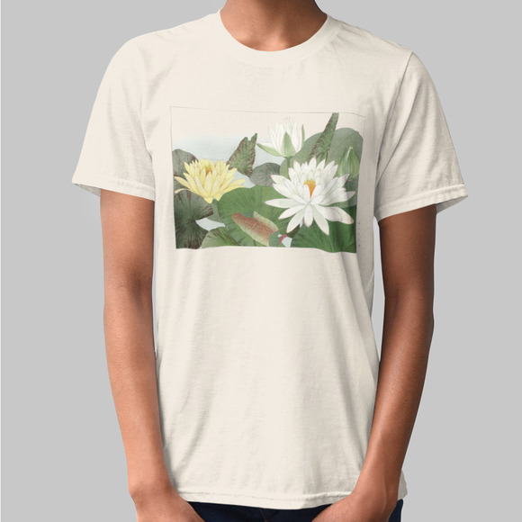 Japanese Nymphaea Lotus Flowers Tee - Picture 3 of 5